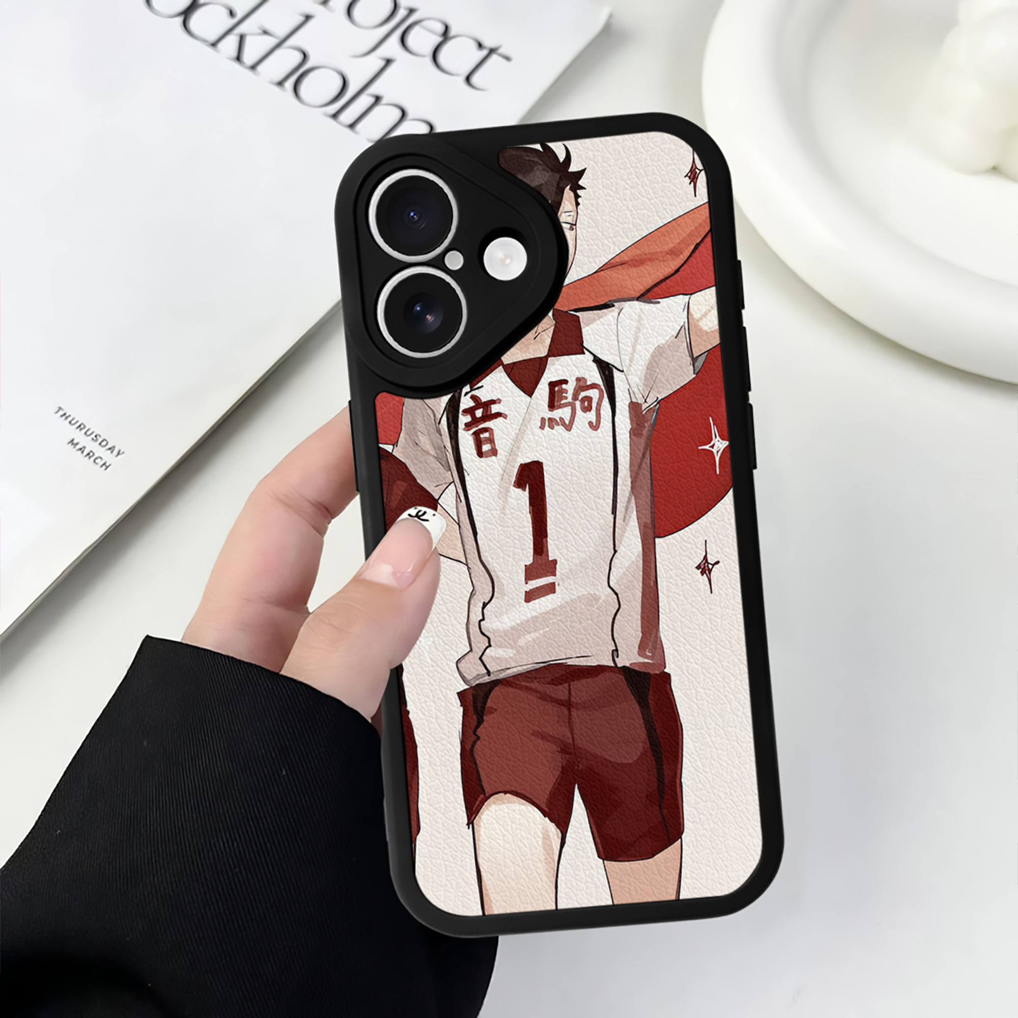 （画像用） ハイキュー!! Haikyu!! 【iPhone 16シリーズ対応】シリコンスマホケース（レザー調） 材質：シリコン